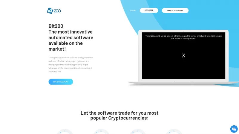 Homepage of Bit200