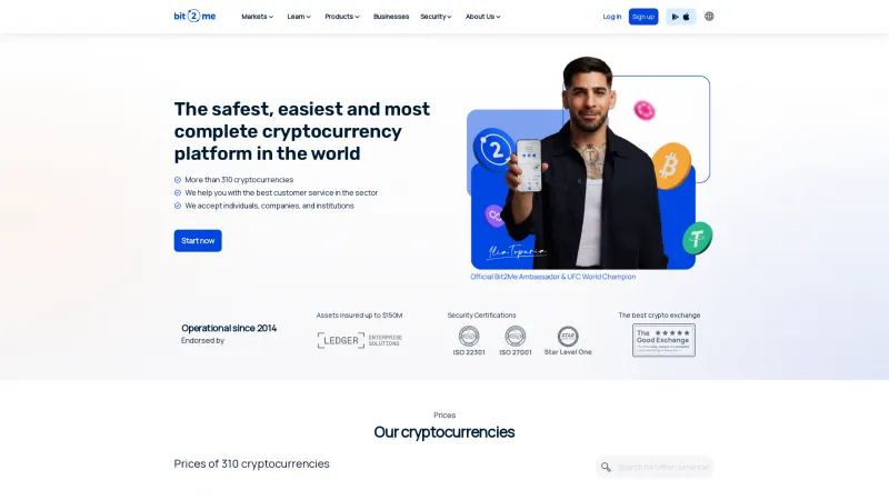 Homepage of Bit2Me