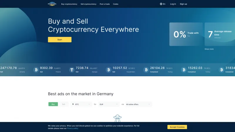 Homepage of Bitcoin Global