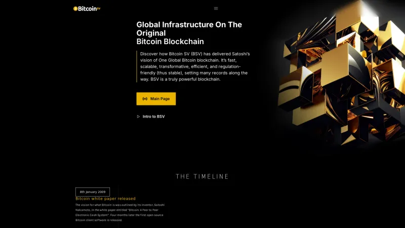 Homepage of Bitcoin SV