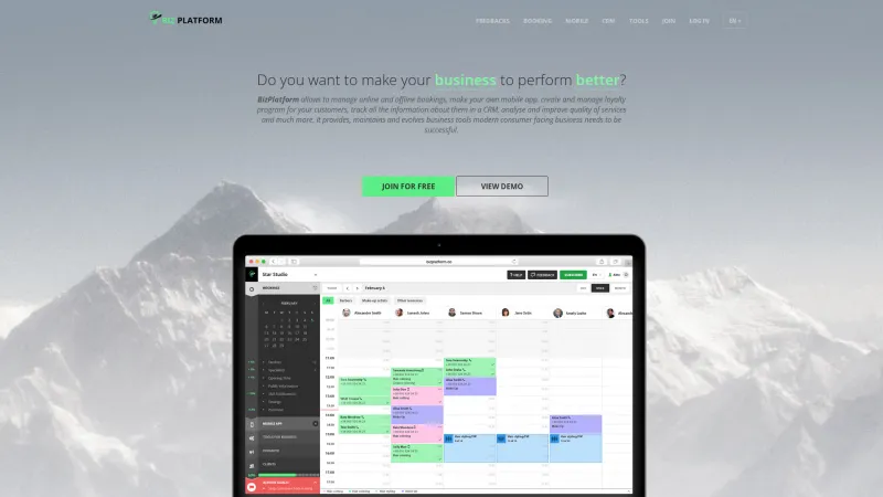 Homepage of BizPlatform