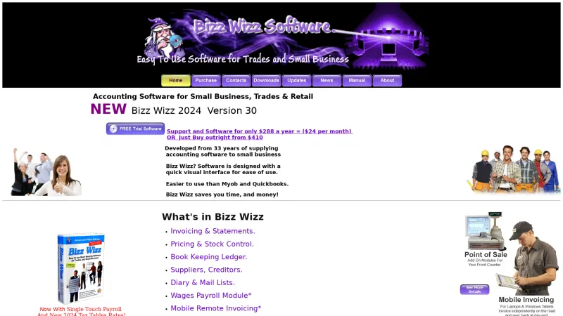 Homepage of Bizz Wizz