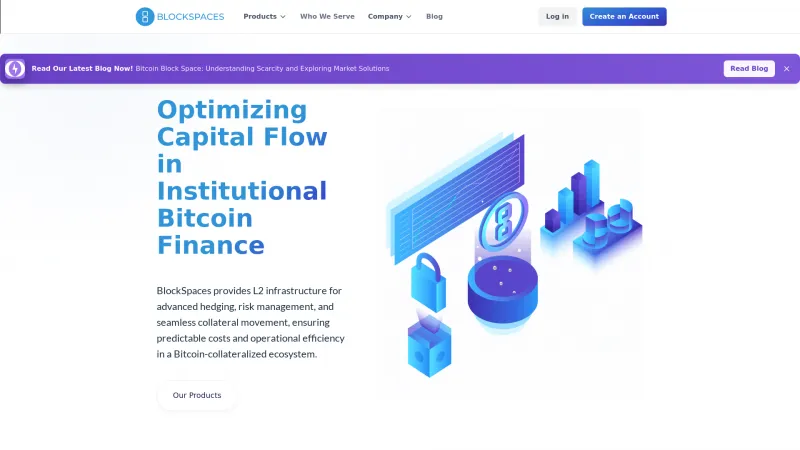 Homepage of BlockSpaces