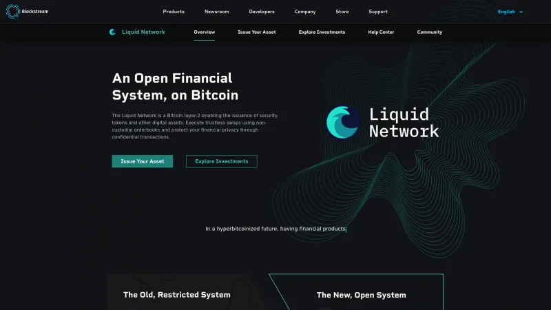 Homepage of Liquid Network