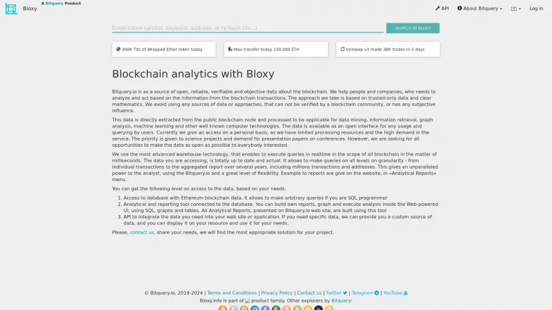 Homepage of Bloxy