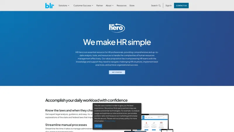 Homepage of HR Hero