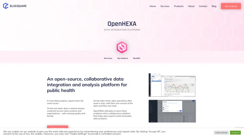 Homepage of OpenHexa