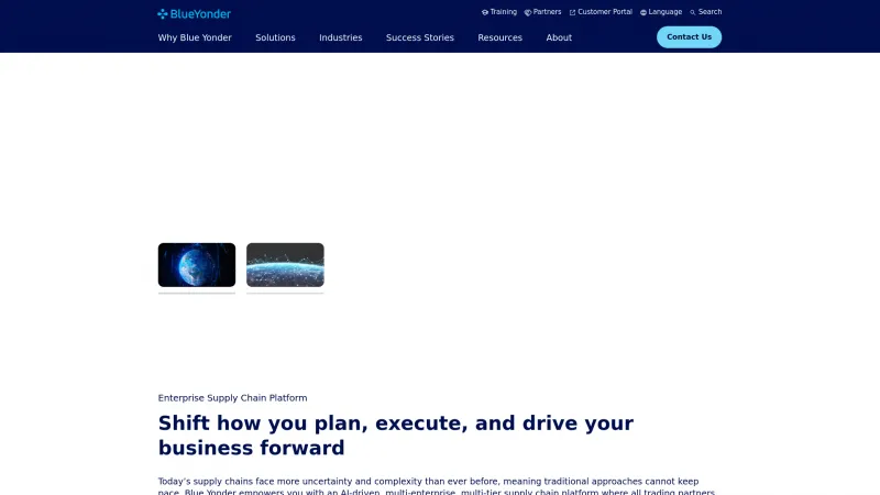 Homepage of Blue Yonder Luminate Logistics