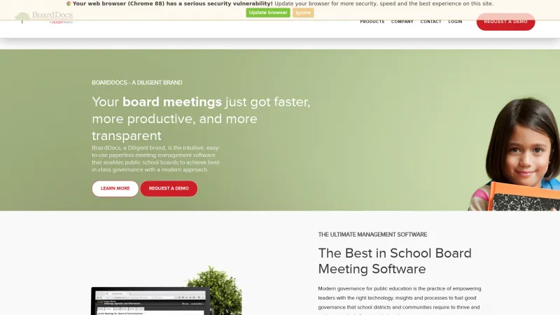 Homepage of BoardDocs