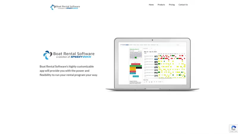 Homepage of Boat Rental Software