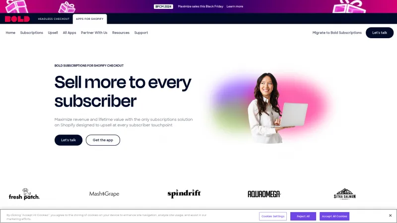 Homepage of Bold Subscriptions