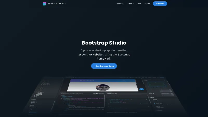 Homepage of Bootstrap Studio