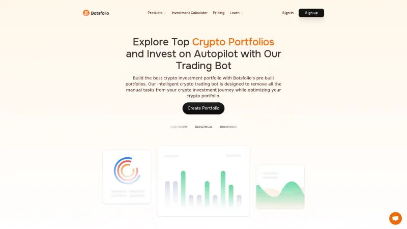 Homepage of Botsfolio