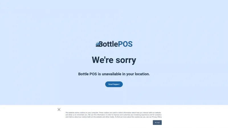 Homepage of Bottle POS