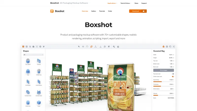 Homepage of Boxshot 5