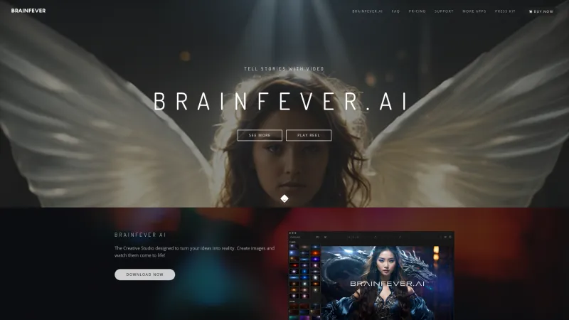 Homepage of BrainFever AI