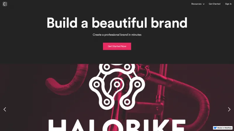 Homepage of BrandBuilder