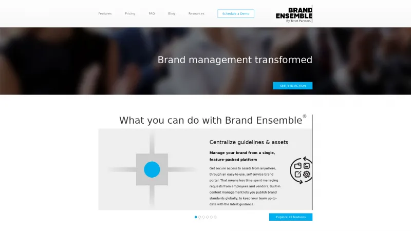 Homepage of Brand Ensemble