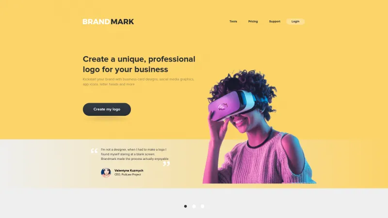 Homepage of Brandmark