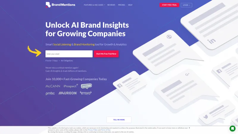 Homepage of BrandMentions