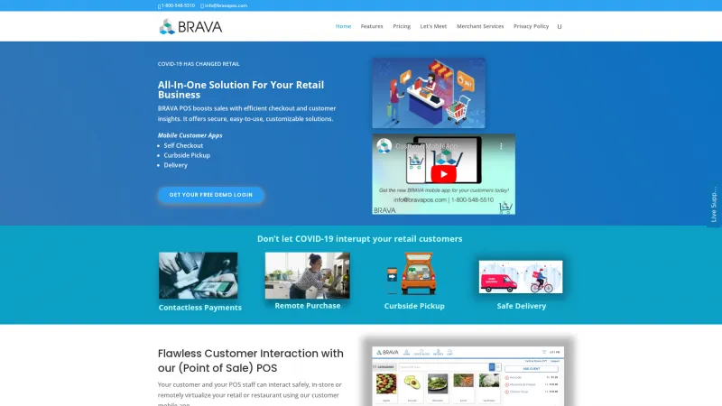 Homepage of BravaPOS