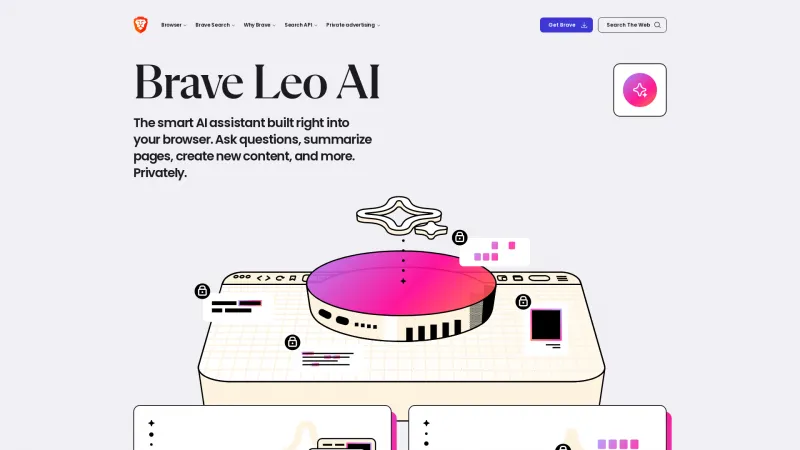 Homepage of Brave Leo