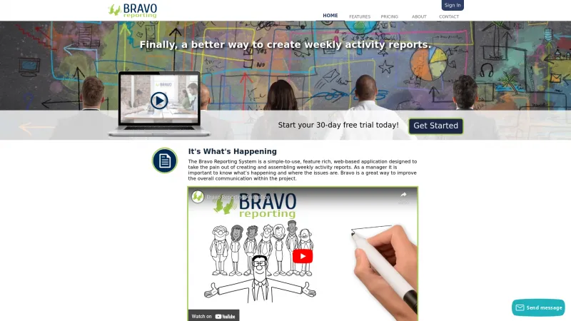 Homepage of Bravo Reporting