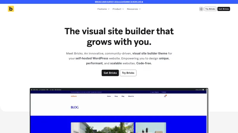 Homepage of Bricks