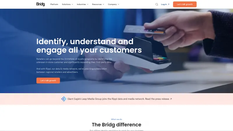 Homepage of Bridg