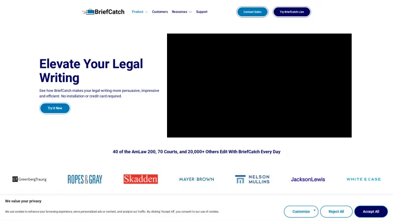 Homepage of BriefCatch