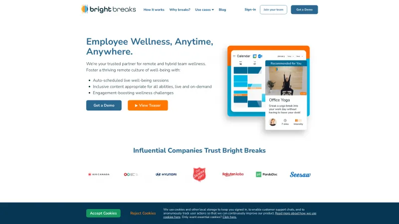 Homepage of Bright Breaks