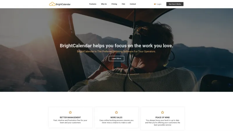 Homepage of BrightCalendar