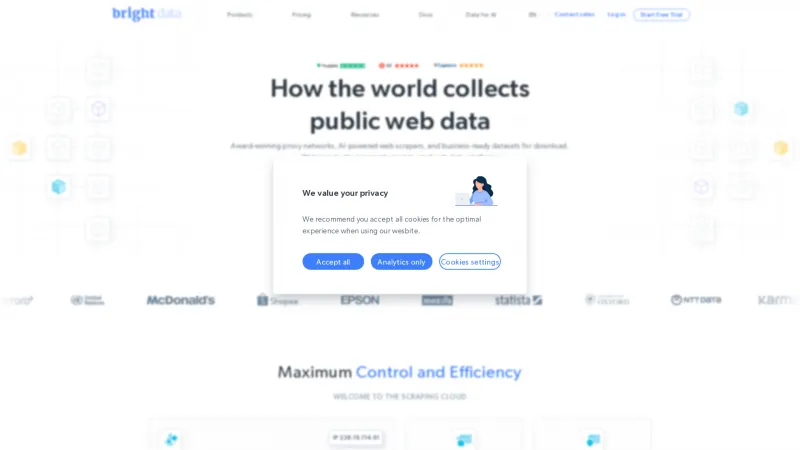 Homepage of Bright Data