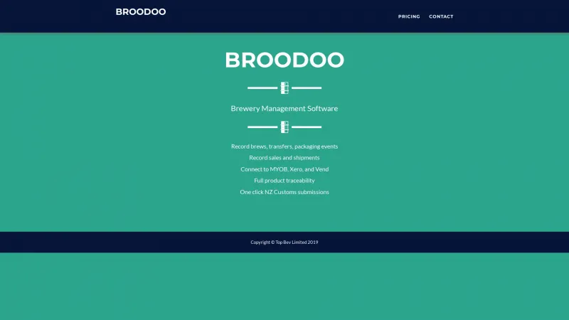 Homepage of BROODOO