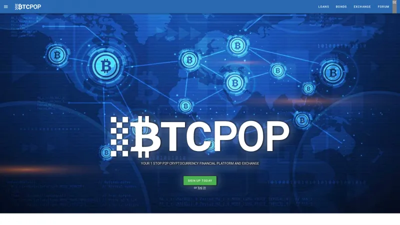 Homepage of BTCPOP