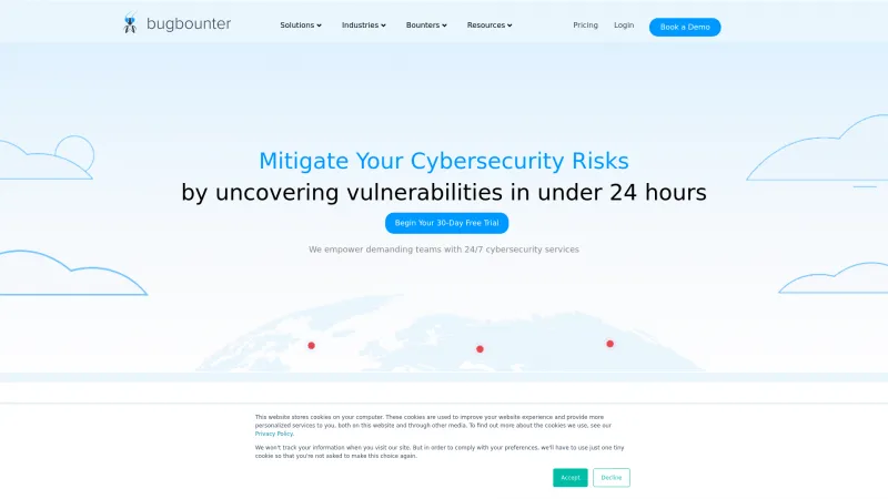 Homepage of BugBounter