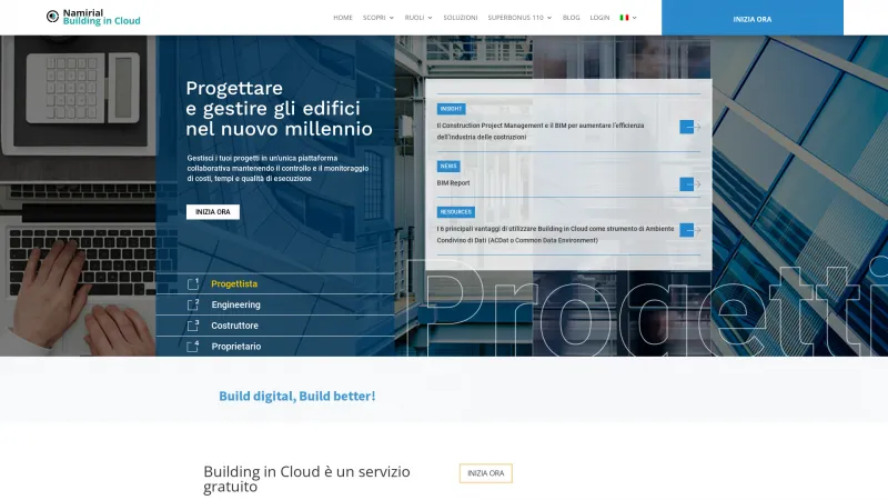 Homepage of Building in Cloud