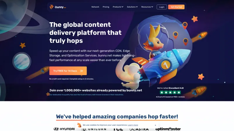 Homepage of BunnyCDN