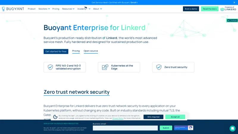 Homepage of Buoyant Cloud