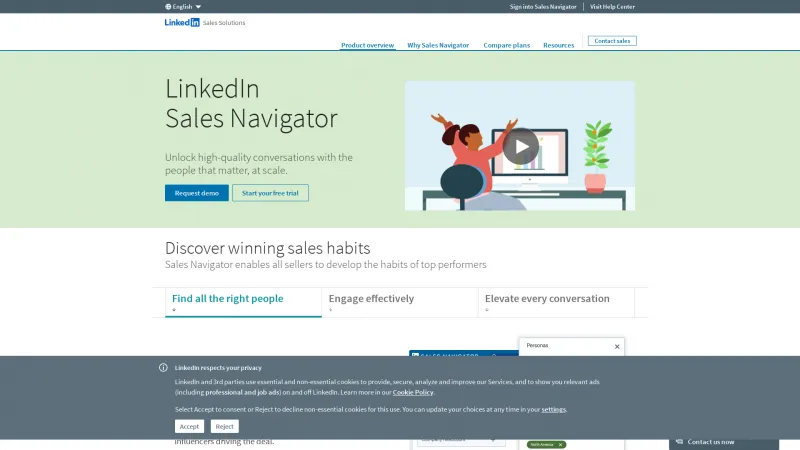 Homepage of LinkedIn Sales Navigator