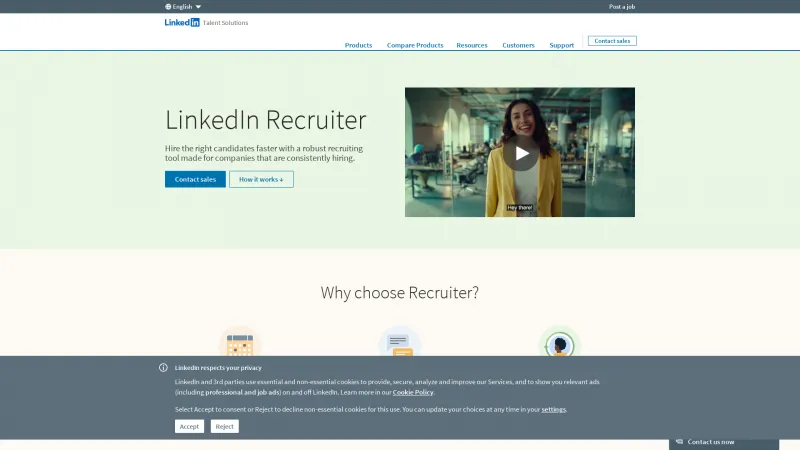 Homepage of LinkedIn Recruiter