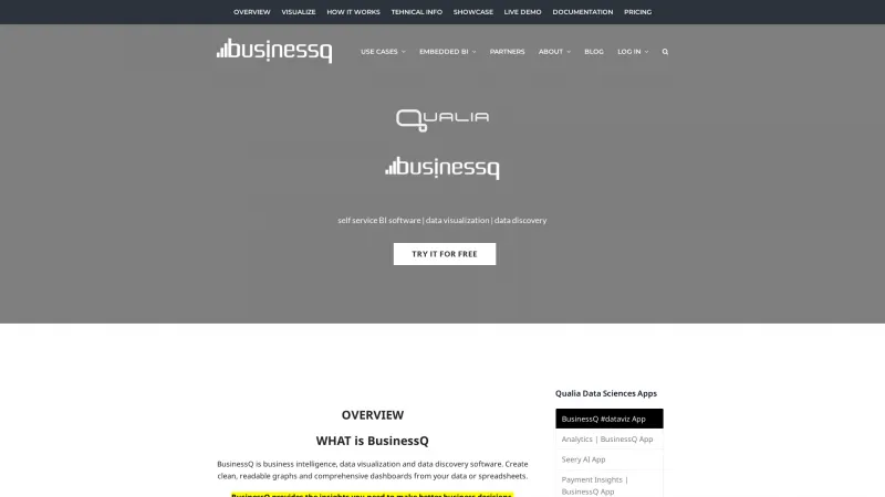 Homepage of BusinessQ