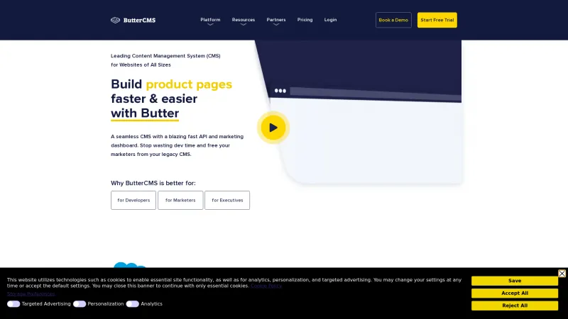 Homepage of ButterCMS