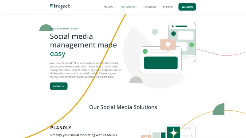 Homepage of Traject Social