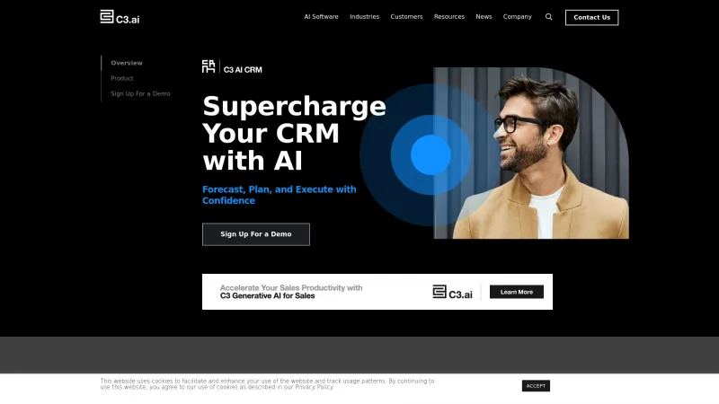 Homepage of C3 AI CRM