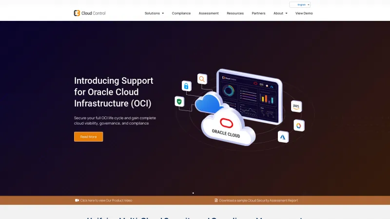 Homepage of C3M Cloud Control