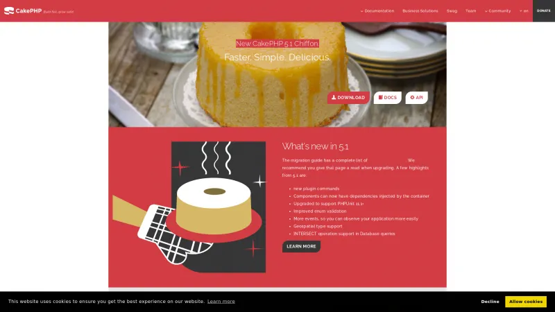 Homepage of CakePHP