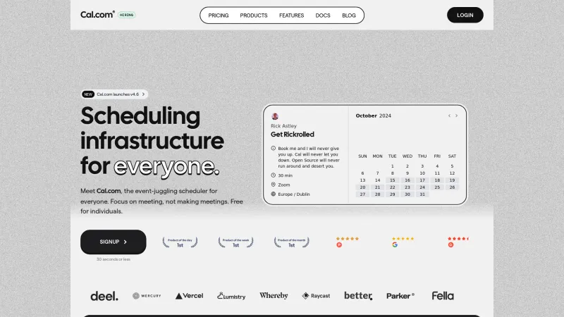 Homepage of Cal.com