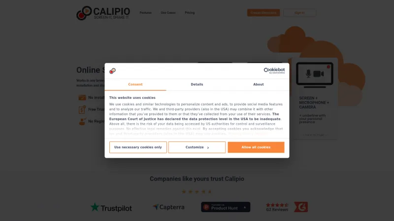 Homepage of CALIPIO