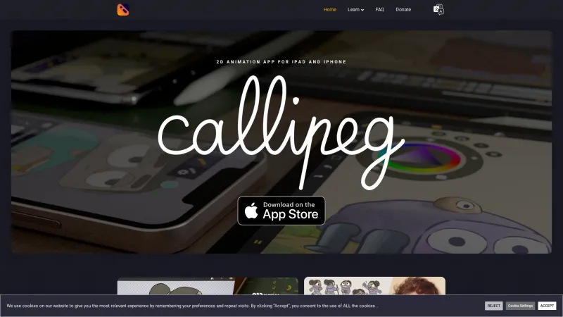 Homepage of Callipeg